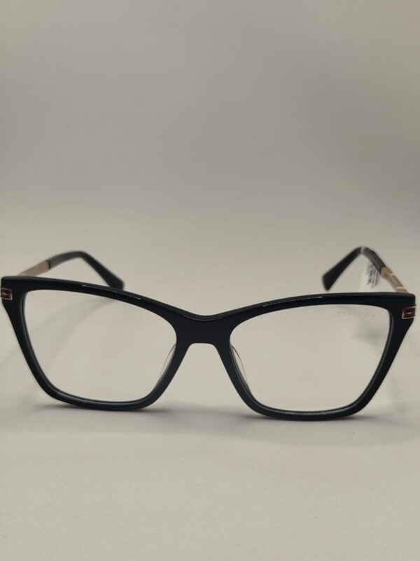 Armação  Acetato Gatinho  Preto Com Placa Vermelha Ref.4212203566A5517145C1