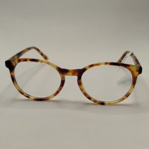 Armação Acetato  Liso Oval Rajado Marron Com Creme Ref.2207642555 5121140