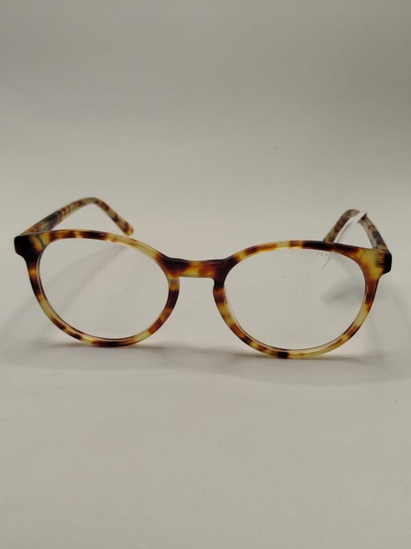 Armação Acetato  Liso Oval Rajado Marron Com Creme Ref.2207642555 5121140