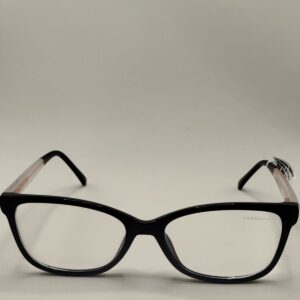 Armação Acetato Quadrado Preto Liso Com Arte Transparente