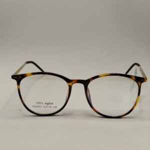 Armação Acetato Liso Rajado Com Arte Aço Com Preto Oval Ref.5204580470A5218138C2