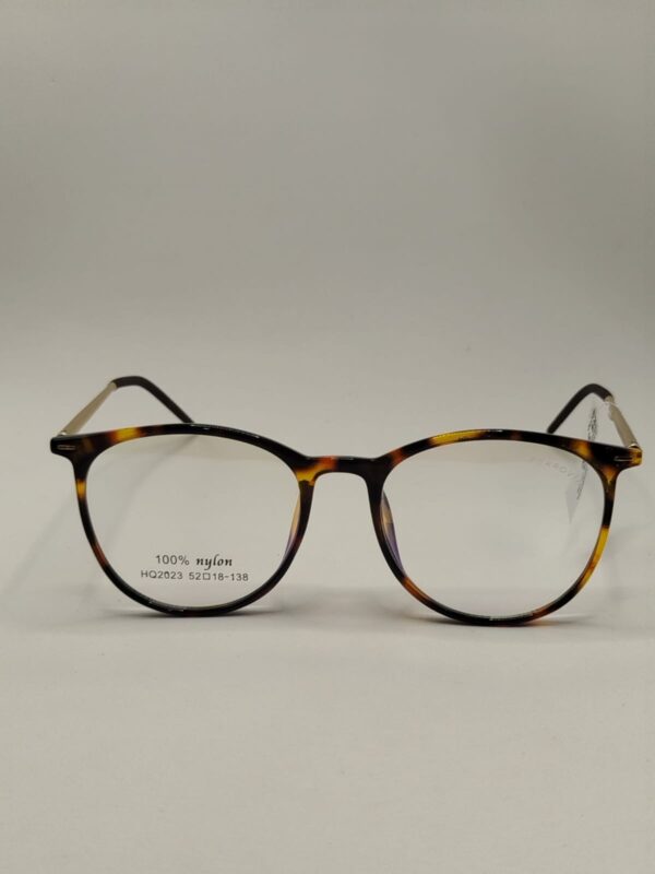 Armação Acetato Liso Rajado Com Arte Aço Com Preto Oval Ref.5204580470A5218138C2