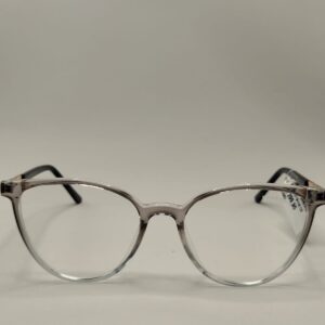 Armação Acetato Oval Cinza Nude Liso Arte Preta Com Placa Ref.52065805235119140C2
