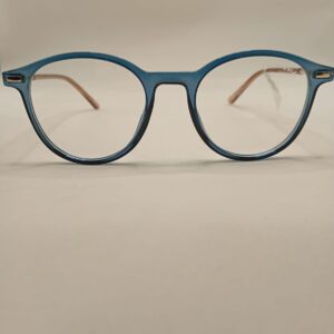 ARMAÇÃO ACETATO LISO AZUL TRANSPARENTE COM ARTE MARRON TRANSPARENTE UNISSEX  REF:5208436514A5020146C1