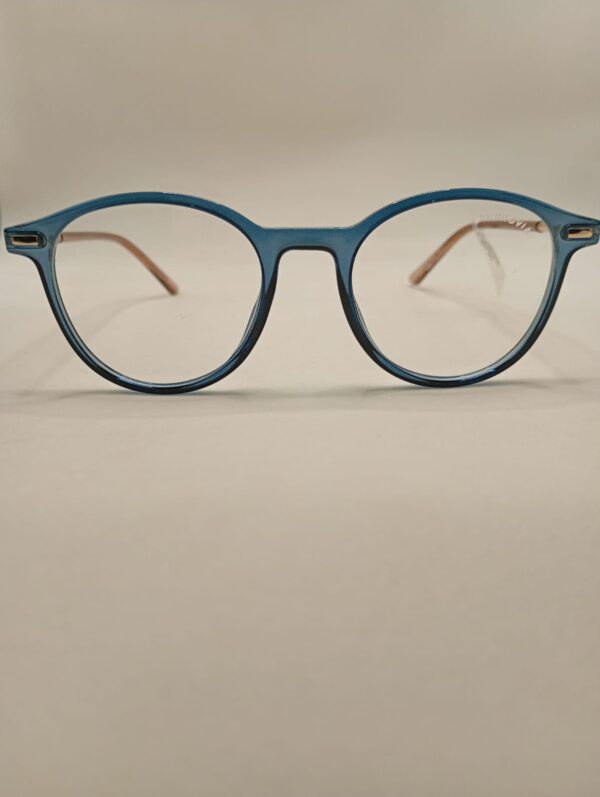 ARMAÇÃO ACETATO LISO AZUL TRANSPARENTE COM ARTE MARRON TRANSPARENTE UNISSEX  REF:5208436514A5020146C1
