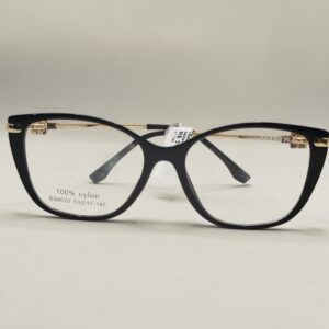 Armação ACETATO PRETO LISO QUADRADO GATINHO SENHORA DETALHE BRILHO NA LATERAL E PLACA COM BRILHO FERROVIA REF. 520858545A517142 C4