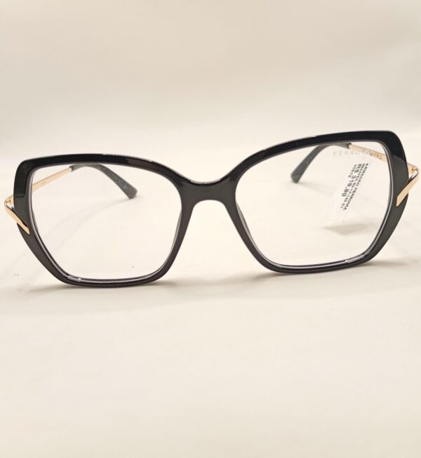 Armação ACETATO PRETO LISO QUADRADA (G) COM DETALHE METAL PRATA REF. 5204580475A5417140C1