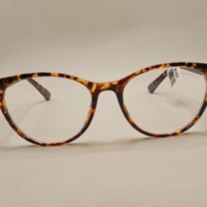 Armação ACETATO RAJADA PRETO COM MARRON LISA COM PLACA NA ARTE REF. 52095805515118140C3