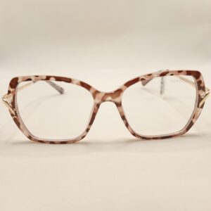 Armação ACETATO RAJADA LISO QUADRADA (G) COM DETALHE METAL DOURADA REF.520458047A5417140C3