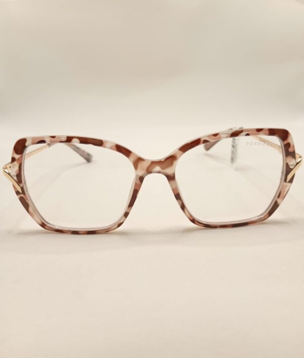 Armação ACETATO RAJADA LISO QUADRADA (G) COM DETALHE METAL DOURADA REF.520458047A5417140C3
