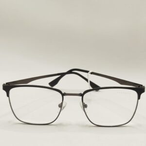 Armação METAL FERROVIA AÇO FINO PRATA C/PRETO FOSCO (G) MASCULINO, REF: 5211580592A5617140C1
