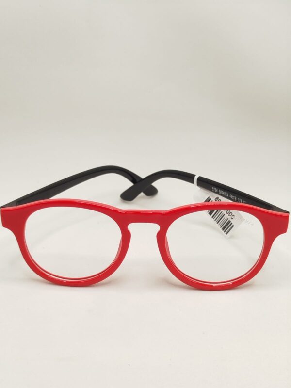 Armação INFANTIL OVAL UNISEX VERMELHO COM ARTE PRETA FERROVIA, REF: 5204580483A4418129C1